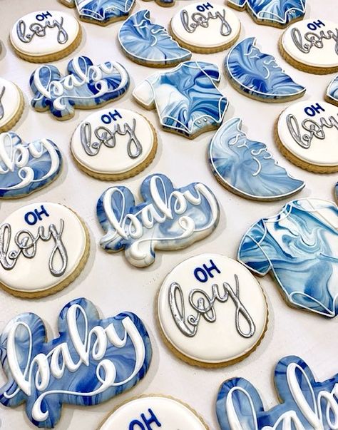 https://flic.kr/p/2iiB9n5 | Shibori Style Baby Shower Cookies Baby Boy Shower Cookie Ideas, Oh Boy Baby Shower Cookies, Cookies For Baby Shower Boy, Blue Theme Baby Shower Ideas, Baby Boy Shower Desserts, Simple Blue Baby Shower Ideas, Navy Blue Baby Shower Ideas Boys, Baby Shower Sugar Cookies Boy, Oh Boy Cookies