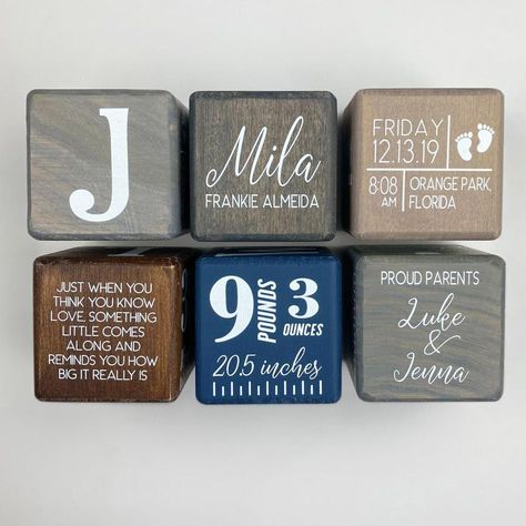 Stat Block, Standards Quotes, Wooden Baby Blocks, Cricut Signs, Boho Business, Baby Birth Stats, Wood Block Crafts, Cricut Baby, Baby Stats