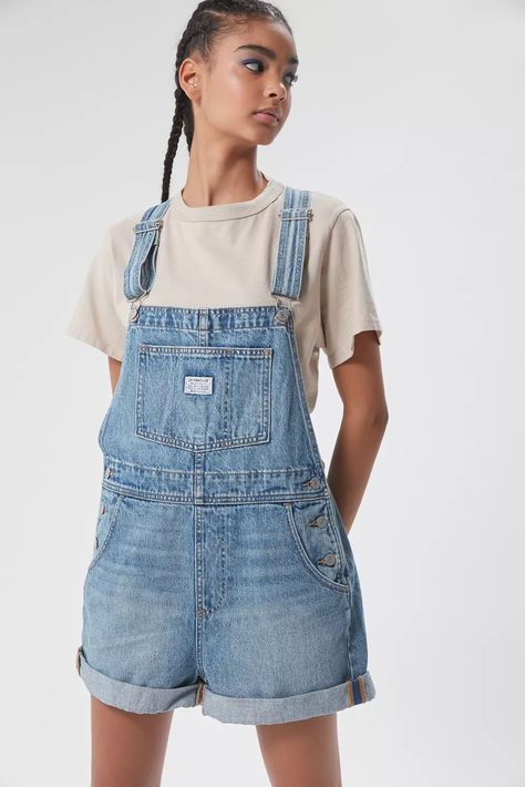 Levi’s Vintage Denim Shortall Overall | Urban Outfitters Levis Overalls, Overalls Fashion, Vintage Overalls, Skirt Denim, Jean Overalls, Skirt Maxi, Modest Clothing, Overalls Women, Denim Overalls