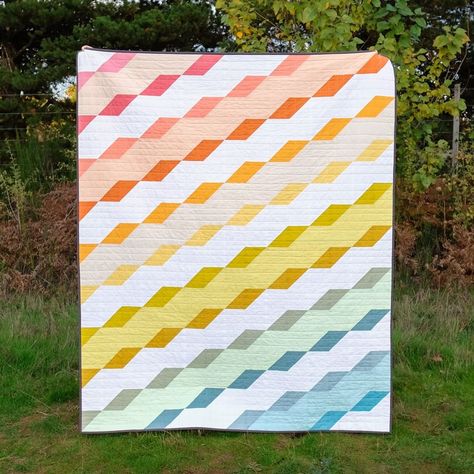 Monochromatic Quilt, Nursery Quilt, Ribbon Quilt, Quilt Modernen, Table Quilts, Rainbow Quilt, Wedding Quilt, Pdf Quilt Pattern, Fabric Collections