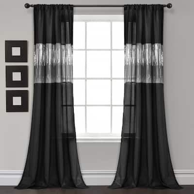 Black And Silver Curtains, Sky Window, Silver Curtains, Contemporary Curtains, Luxury Curtains, Sky Collection, Lush Decor, Grey Panels, Complimentary Colors