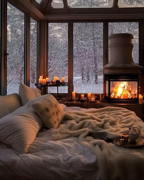 Cozy Winter Cabin, Cabin Aesthetic, Winter Bedroom, Day Room, Cozy Aesthetic, Cozy Place, Cozy Room, Aesthetic Bedroom, Dream Rooms