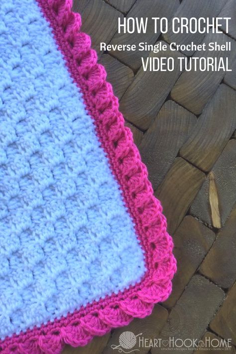 How to Crochet: Reverse Shell Crochet Border using Single Crochet http://hearthookhome.com/crochet-border-reverse-shell-using-single-crochet/?utm_campaign=coschedule&utm_source=pinterest&utm_medium=Ashlea%20K%20-%20Heart%2C%20Hook%2C%20Home&utm_content=How%20to%20Crochet%3A%20Reverse%20Shell%20Crochet%20Border%20using%20Single%20Crochet Crochet Blanket Edging Free Pattern, Crochet Pouches, Crochet Edging Pattern, Crochet Blanket Border, Border Stitch, Crochet Bears, Crochet Blanket Edging, Reverse Single Crochet, Crochet Border Patterns