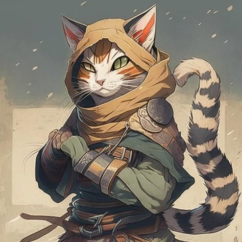 Catfolk Rogue Female, Fantasy Cat Person, Dnd Tabaxi Female Ranger, Cat Thief Character, Tabaxi Female Monk, Tabaxi Kid, Orange Tabaxi, Cat People Character Design, Tabaxi Sorcerer