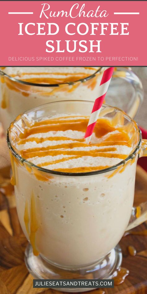 Time to get out of your comfort zone and make some RumChata Iced Coffee Slushie this summer! Your favorite iced coffee recipe is taken up a notch with the addition of RumChata. Frozen to perfection, this summer drink is to die for! Pin this cocktail recipe for later! Rumchata Recipes Drink, Rumchata Drinks, Rumchata Recipes, Xmas Desserts, Coffee With Alcohol, Iced Starbucks Drinks, Breakfast Drink, Ice Coffee Recipe, Delicious Drink Recipes