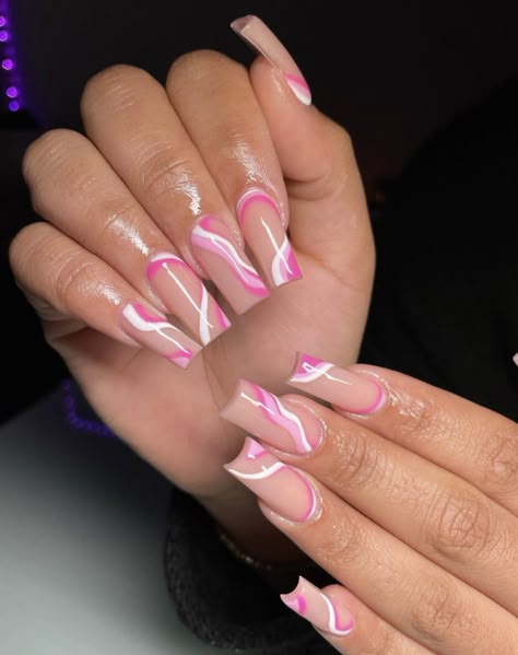 Spring Acrylic Nails, Summery Nails, Classy Acrylic Nails, Dope Nail Designs, Short Square Acrylic Nails, Long Acrylic Nails Coffin, Acrylic Nails Coffin Pink, Long Square Acrylic Nails, Acrylic Nails Coffin Short