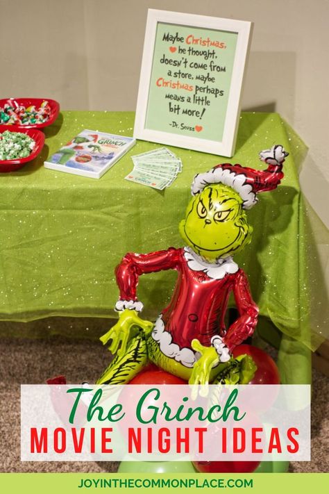 The Grinch Movie Night, Grinch Snack Ideas, Printable Movie Tickets, Christmas Movie Ideas, Grinch Movie Night, Grinch Snack, Movie Night Printables, Grinch Printable, Movie Night Tickets