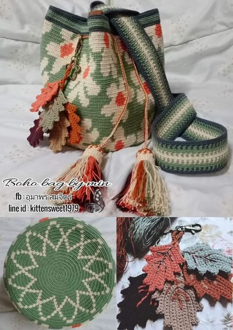 Mochilla Bag Pattern Free, Tapestry Crochet Patterns Bags, Hexagonal Crochet, Wayuu Bags Pattern, Crochet Diy Tutorial, Mochila Crochet, Mochila Bag, Crochet Bag Tutorials, Diy Bags Patterns