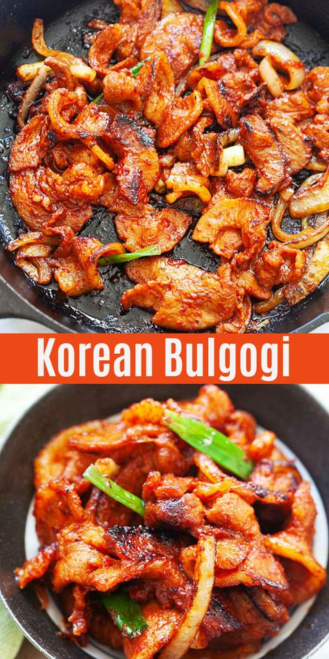 Bulgogi Pork, Korean Pork Rice Bowl, Korean Pork Bulgogi, Korean Pork Belly Lettuce Wraps, Sliced Pork Belly Recipes Korean Bbq, Slice Pork Belly Recipes, Pork Slices Recipes, Sliced Pork Belly, Pork Belly Wraps