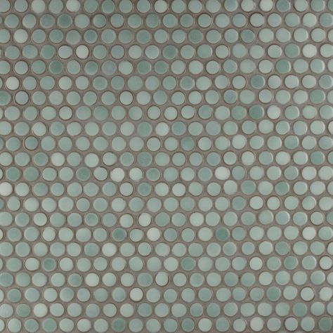 Affinity Tile (Sample) Hudson Penny Round Mint Green 6-in x 6-in Glossy Porcelain Penny Round Mosaic Tile Lowes.com Penny Tiles Bathroom, Kid Bathroom, Penny Round Mosaic, Penny Round Tiles, Round Mosaic, Penny Tile, Round Tiles, Penny Round, Bath Renovation