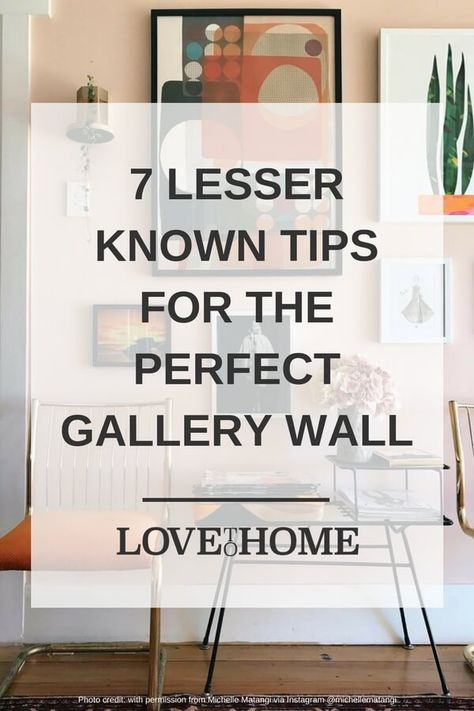 Fancy making a gallery wall but don't want it to look like a cliche? Here are 7 lesser known tips for creating the perfect gallery wall that you're going to want to pay attention to. Photo credit @michellematangi via Instagram Off Center Gallery Wall, How To Start A Gallery Wall, How To Design A Gallery Wall, How To Build A Gallery Wall, Bathroom Gallery Wall Ideas, Small Photo Gallery Wall, How To Create A Gallery Wall, Gallery Wall How To, How To Make A Gallery Wall