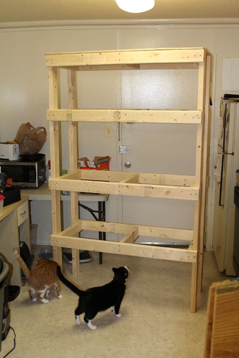 Cheap Storage Shelves : 9 Steps (with Pictures) - Instructables Cheap Storage Shelves, Basement Storage Shelves, Diy Wooden Shelves, Heavy Duty Storage Shelves, Wooden Storage Shelves, Diy Storage Shelves, Workbench Plans Diy, Garage Storage Shelves, Utility Shelves