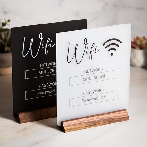 Acrylic Sign Holder Table Tent - Etsy Guest Room Wifi Sign, Wifi Password Sign, Salon Stations, Wifi Sign, Social Media Signs, Wifi Password, Acrylic Board, Sign Display, Sign Holder