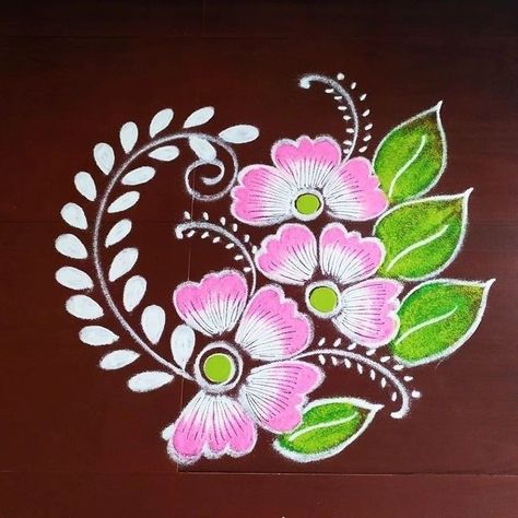 Floral Rangoli Designs, Best Rangoli Designs, Best Rangoli, Floral Rangoli, Rangoli Designs For Diwali, Rangoli Designs Simple, Peacock Flower, Free Hand Designs, Easy Rangoli Designs Videos