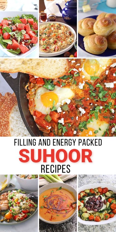 Filling and engery packed Suhoor recipes. Pre-dawn meal ideas to get ready for a long fasting day. Suhoor recipes that are delicious and flavorful! Healthy Suhoor Meals, Recipes That Take A Long Time, Easy Suhoor Recipes, Ramadan Suhoor Meals, Healthy Sehri Recipes, Sehri Food Ideas, Healthy Suhoor Recipes, Healthy Sahur Ideas, Souhour Ramadan Ideas