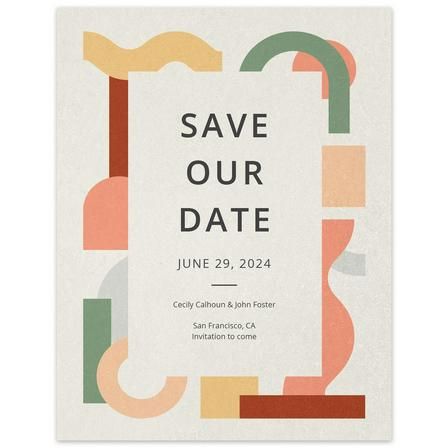 Save The Date Cards & Wedding Postcards: Free Shipping - Zola Event Save The Date Design, Save The Date Event Design, Artsy Save The Date, Graphic Design Save The Date, Bold Save The Date, Mid Century Modern Save The Date, Open House Party Invitations, Wedding Postcards, Save The Date Cards Wedding