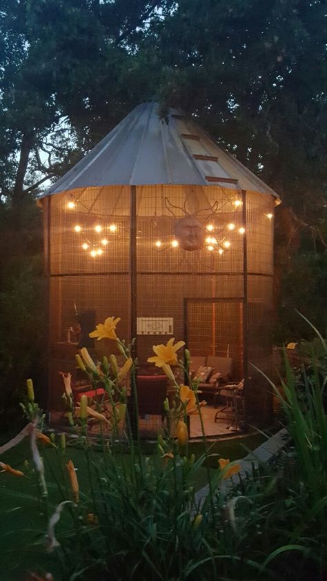 Corn Crib Gazebo Corn Crib Ideas, Grain Bin House, Crib Ideas, Corn Crib, Silo House, Hot Tub Gazebo, Gazebo Ideas, Backyard Gazebo, She Sheds