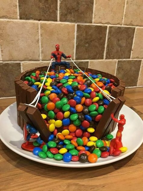 Spiderman Birthday Cake, Marvel Birthday Party, 5th Birthday Cake, Superhero Birthday Cake, Pokemon Cake, Spiderman Cake, Crazy Cakes, Spiderman Birthday, Boy Birthday Cake