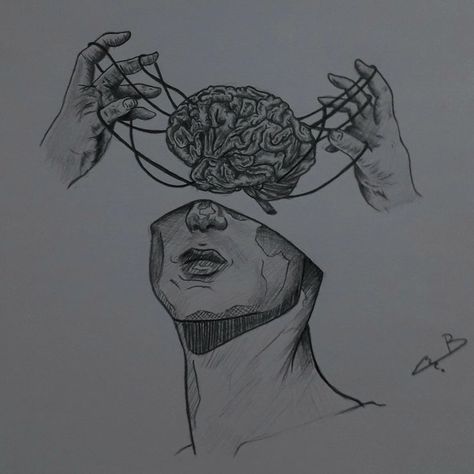 Identity Crisis Drawing, Drawings That Mean Something, Drawing With Deep Meaning Beautiful, Shattered Face Drawing, Graphic Pencil Drawings, Cant Breathe Drawing, Deep Draw With Meaning, Controlling Drawing, Losing Mind Drawing