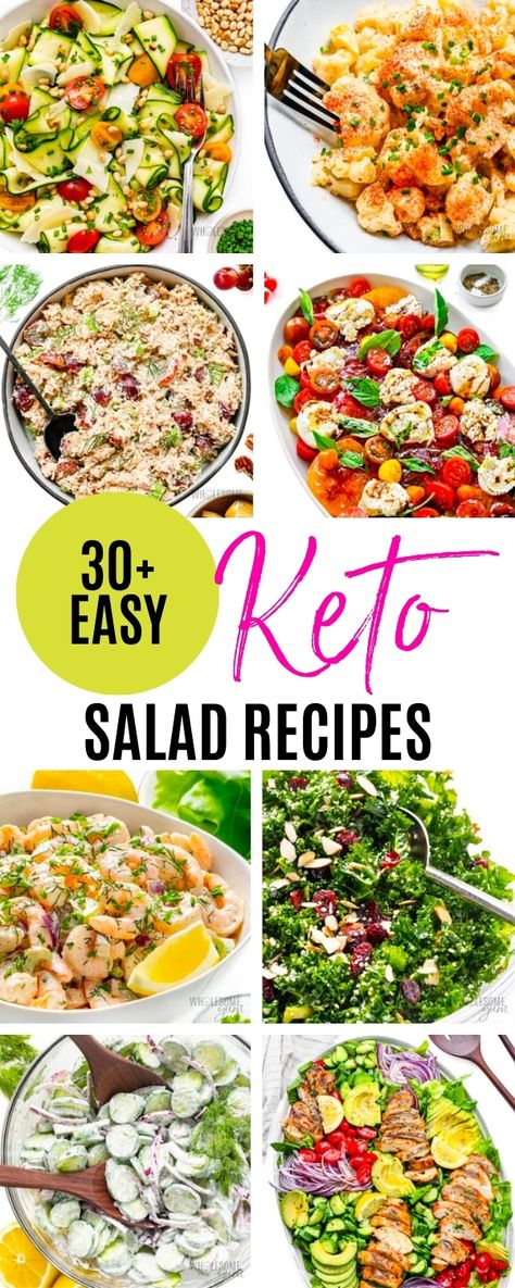 Low Carb Keto Salad Recipes Keto Diet Salad Recipes, Best Keto Salads, Keto Salads Recipes Easy, Keto Salads Recipes, Keto Salad Ideas, Carb Salad Recipes, Low Carb Salad Recipes, Low Carb Salads, Keto Salad Recipes