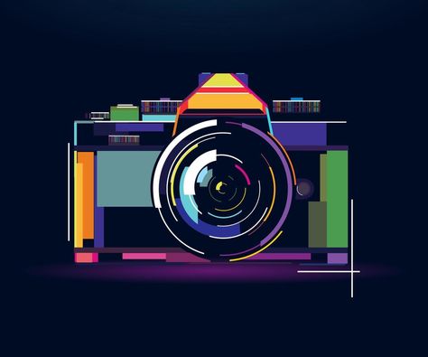 Retro photo camera, abstract, colorful drawing, digital graphics. Vector illustration of paints Camera Digital Art, Photo Illustration Photography, Camera Art Illustration, Camera Illustration Design, Camera Illustration Art, Retro Widget, Camera Graphic Design, Camera Drawing Art, Nft Art Ideas