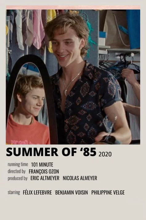 Summer Of 85 Poster, Summer Of 85, Francois Ozon, Movie Recs, Queer Cinema, Tv Time, Fav Movies, Tv Times, Running Time