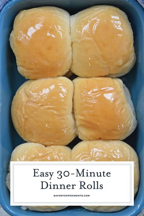 Soft, easy dinner rolls are easier to make than you think! Check out my speedy yeast rolls that you can make ahead and freeze. #dinnerrolls #yeastrolls #homemadebread www.savoryexperiments.com Easy Quick Dinner Rolls, Super Easy Bread Recipe, Easy Quick Dinner, Easy Dinner Rolls, Butter Bread Recipe, Quick Dinner Rolls, Homemade Yeast Rolls, Compound Butter Recipe, Fluffy Dinner Rolls