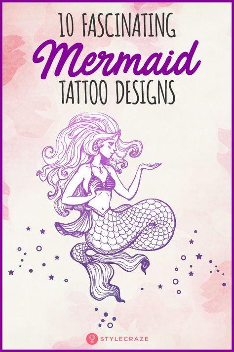 An individual can get a tattoo simply because he or she likes a particular design. The same stands for the mermaid inspired tattoo designs for women. Here are ten such mermaid tattoo design ideas. #tattoo #designs #tattooart #bodyart Mermaid Butterfly Tattoo, Mermaid Tattoos For Women, Minimalist Mermaid Tattoo, Tiny Mermaid Tattoo, Simple Mermaid Tattoo, Mermaid Tattoo Ideas For Women, Watercolor Mermaid Tattoo, Small Mermaid Tattoo, Mermaids Art