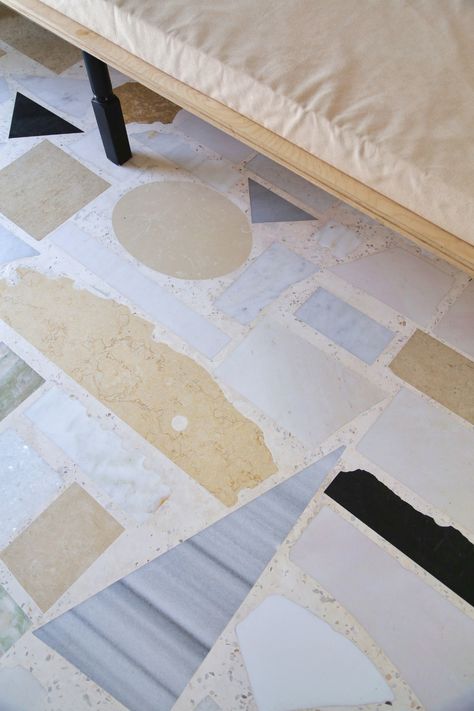 This Marble Floor Puts Inexpensive Scraps to Beautiful Use | Architectural Digest Terrazzo Bathroom, Wit And Delight, Tiles Floor, Flooring Trends, Apartment Renovation, Terrazzo Flooring, Deco Boheme, Polished Concrete, Marble Floor