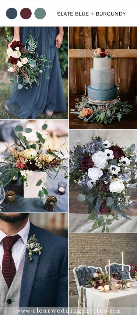 20+ Ideas to Incorporate Dusty Blue Into Barn Wedding – Clear Wedding Invites Bright Wedding Colors, Wedding Color Ideas, Blue And Burgundy, Winter Wedding Colors, Bright Wedding, Wedding Colors Blue, Wedding Palette, Have Inspiration, Dusty Blue Weddings