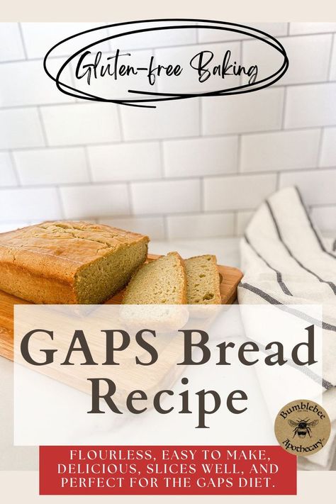 This GAPS bread recipe is flourless, easy to make, delicious, slices well, and perfect for the GAPS diet.This GAPS bread recipe is so much simpler than your traditional bread recipe and is much easier to digest. Filled with ingredients that are meant to be easy on your gut, you will love this recipe while you are on your GAPS journey. Bread Recipe Without Eggs, Veggie Loaf, Traditional Bread Recipe, Gaps Diet Recipes, Gaps Recipes, No Bread Diet, A Loaf Of Bread, Gut Healing Recipes, Bread Soft