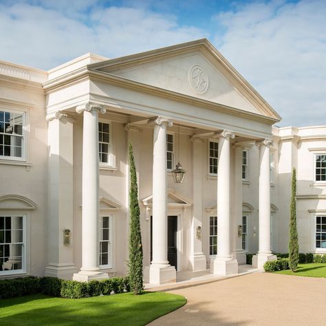 The £29million Surrey mansion up for sale - Surrey Live Surrey Mansion, English Countryside Home, Classic Mansion, White Exterior Houses, Classic House Design, Duplex House, Modern Mansion, Expensive Houses, House Outside Design