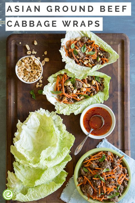 Cabbage Wraps Beef, Napa Cabbage Wraps, Cabbage Wraps Recipes, Cabbage Meals, Asian Ground Beef, Ground Beef Cabbage, Physical Transformation, Cabbage Wraps, Recipes Ground Beef