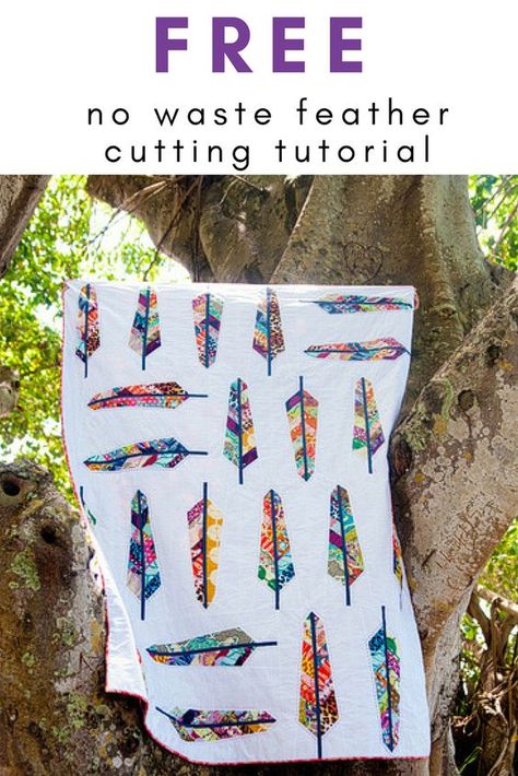 Bed Quilt Patterns, Southwest Quilts, Feather Quilt, Feather Bed, Bed Quilt, Beginner Sewing Projects Easy, No Waste, Sewing Projects For Beginners, Quilting Tutorials