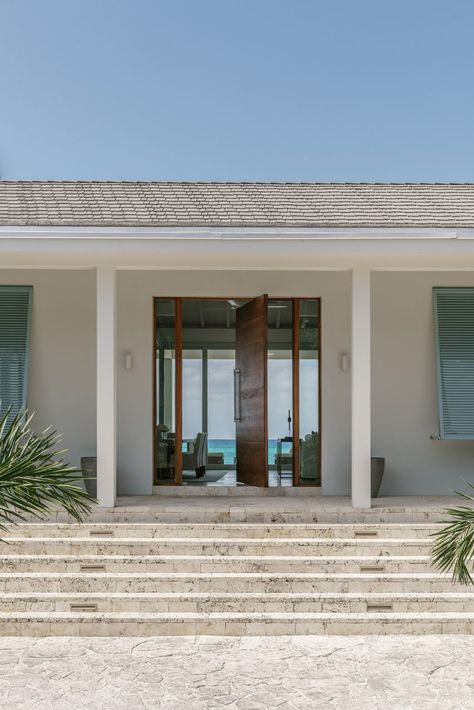 Bahamas House Exterior, Modern Caribbean House Design, West Indies Architecture, Caribbean Architecture, Bahamas House, Island Architecture, House Models, Painting Shutters, British West Indies