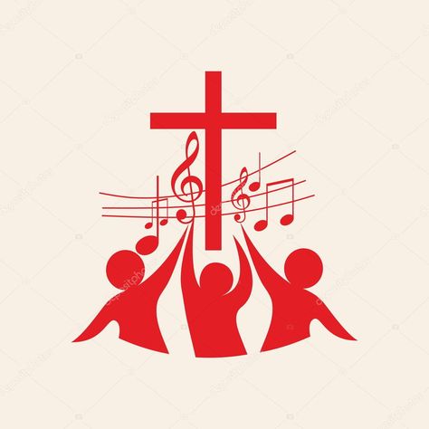 Note Illustration, Church Logo Design, Church Banners Designs, Church Banner, Nota Musical, Illustration People, Church Logo, Church Choir, Music Drawings