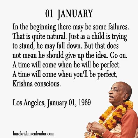 Iskcon Desire Tree on Instagram: “🙏🏻🌹 *Srila Prabhupada Quote* 🌹🙏🏻 | 1st January 2019 | (Tuesday) For more Spiritual Quotes visit: quotes.iskcondesiretree.com” Prabhupada Quotes, Hinduism Quotes, January Quotes, Sanskrit Quotes, Full Quote, Srila Prabhupada, 1 January, Happy New Year Quotes, Awakening Quotes