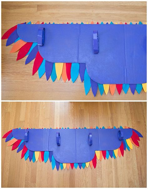 hello, Wonderful - DIY RAINBOW BIRD WING COSTUME Wings Costume Diy, Bird Wings Costume, Wing Costume, Lion King Costume, Parrot Costume, Theme Carnaval, Owl Costume, Diy Wings, Bird Costume