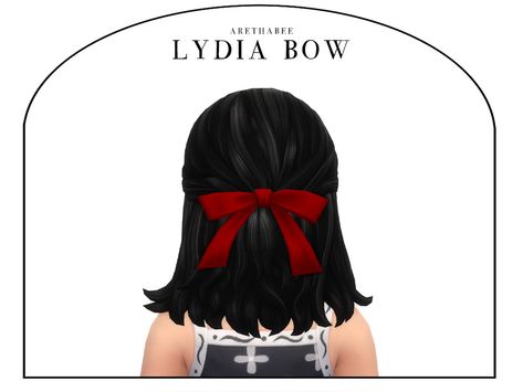 The Sims Resource - Lydia Bow (Toddler) Kim Hair, Eva Hair, Sims 4 Piercings, Toddler Hair Bows, Bow Hairstyle, Sims 4 Toddler, Toddler Bows, Hair Setting, Bow Accessories