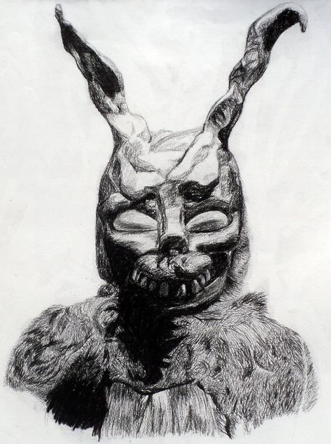 Donnie Darko, this movie confuses me. I know I have seen drawins or paintings… Donnie Darko Drawing, Donnie Darko Rabbit, Frank Donnie Darko, Face Mask Drawing, Costume Design Sketch, Rabbit Drawing, Diy Costumes Women, Fanart Illustration, Mask Drawing