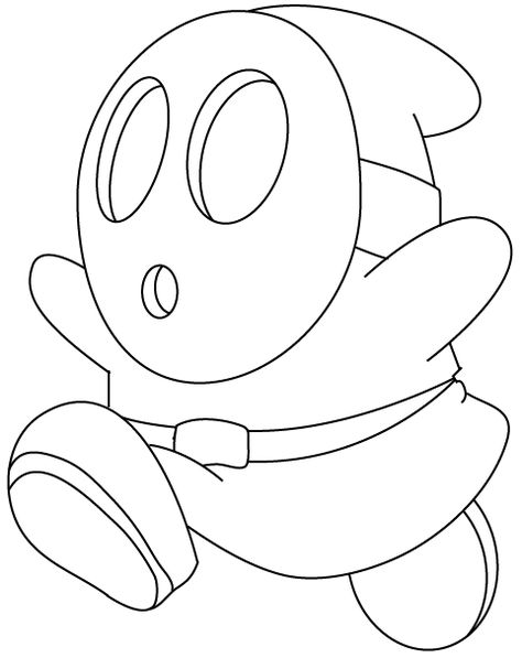 Step 9 : Drawing Shy Guy from Nintendo's Mario Kart Racing Easy Steps Lesson Shy Guy Mario, Mario Coloring, Mario Tattoo, Super Mario Coloring Pages, Mario E Luigi, Mario Coloring Pages, Shy Guy, Super Mario Art, Mario Art