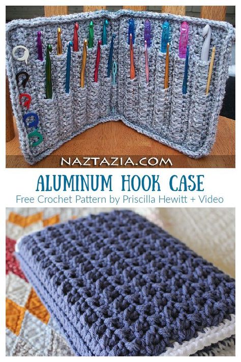 Diy Crochet Hook Case, Crochet Hook Holder Pattern, Crochet Hook Case Free Pattern, Crochet Hook Case Pattern, Crochet Needle Case, Crochet Hook Bag, Crochet Hook Storage, Diy Crochet Hook, Crochet Hook Organizer