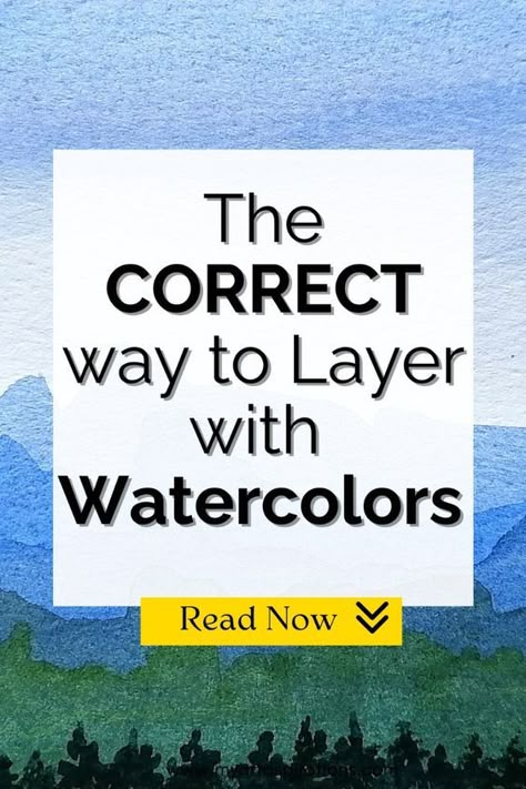 Layering is one of the foundational techniques to watercolor painting. Learn the why you should layer and the correct way to do it! Learn more below: Learning To Watercolor Paint, Watercolor Layering Tutorials, Watercolours Painting Ideas, Making Watercolor Paint, Watercolor Markers Tutorials, Diy Watercolor Paint, Water Coloring Painting Ideas, Watercolor Layers, Watercolor Techniques Tutorial