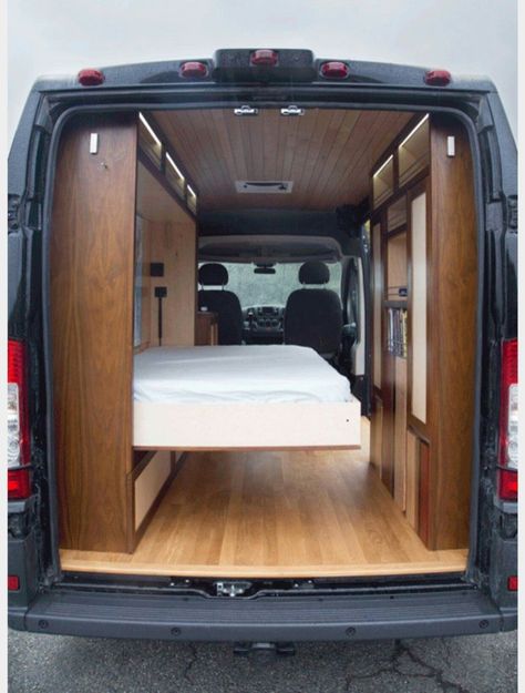 Camper Van Ideas (59) Van Murphy Bed, Kombi Trailer, Cargo Trailer Camper Conversion, Kangoo Camper, Minivan Camper Conversion, Campervan Bed, Glamper Camper, Kombi Motorhome, Van Bed