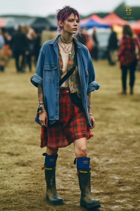 Full Jeans Outfit, Raining Outfit, Tomboy Girls, Boho Punk, Models Off Duty Style, Rave Culture, Estilo Indie, Artsy Style, Fresh Outfits