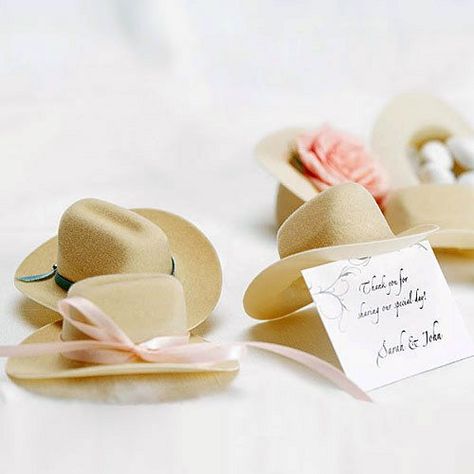 Mini Cowboy Hats by Beau-coup - bridal shower - use them on the napkins Western Wedding Favors, Cowboy Baby Shower Theme, Mini Cowboy, Mini Cowboy Hat, Cowgirl Baby Showers, Country Western Wedding, Western Themed Wedding, Cowboy Baby Shower, Cowgirl Birthday Party