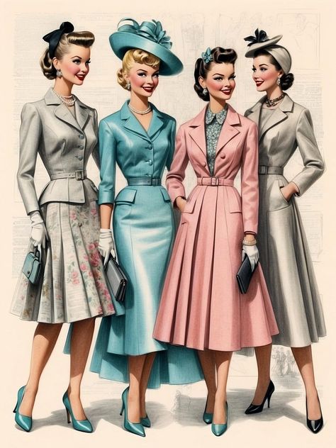 1955 Womens Fashion, 1950s Business Woman, Trad Housewife, 50s Outfits For Women, 1959 Fashion, Record Ideas, 1940s Fashion Women, 1950 Women, 1950s Fashion Women