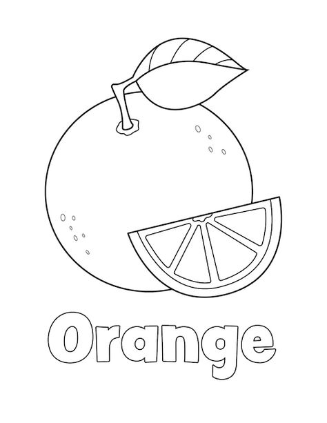 orange coloring page Fruit Worksheets For Preschool, Oranges Coloring Page, Orange Template Free Printable, Orange Toddler Activities, Color Orange Worksheets For Preschool, The Color Orange Activities For Toddlers, Orange Color Activities Preschool, Orange Coloring Sheet, Orange Preschool Activities