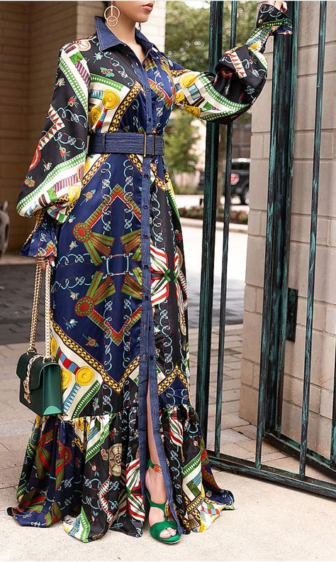 Ankara Abaya Gown Styles, Ankara Abaya Styles For Women, Elegant Ankara Fabric Maxi Dress, Long Sleeved Ankara Maxi Dress, Ankara Maxi Dress Classy 2022, Natural Make Up, Modest Dresses Fashion, Dress Navy Blue, Chiffon Fashion