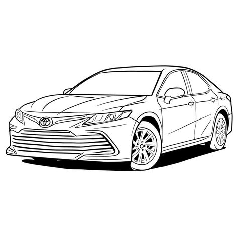 How to draw 2022 Toyota Camry 2022 Toyota Camry, How To Draw Cars, Car Drawing Easy, Draw Cars, Corolla Car, Monster Truck Coloring Pages, Easy Drawing Guides, Drawing Guides, Toyota Tercel